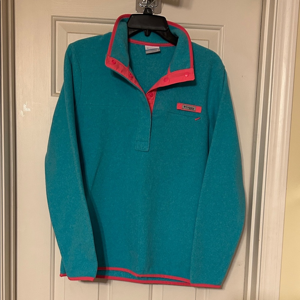 Columbia Women's Teal and Pink Sweater